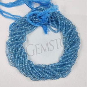 Sky Blue Topaz Rondelle Facettierte Edelstein Perlen Strang, Natur BlauTopas Wholesale Edelstein SchmuckHerstellung Halbedelstein Halskette Perle