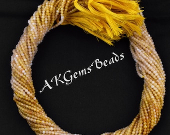 Tiny Yellow Opal Shaded Rondelle Faceted Gemstone Beads Strand, Micro Yellow Opal Jewelry Making Semi Precious Necklace Beads Wholesale Shop