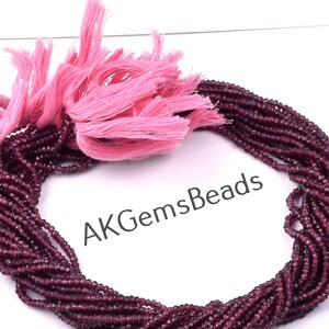 Natural Hyderabadi Garnet Rondelle Faceted Gemstone Beads Strand, Red Garnet Jewelry Making Wholesale Gemstone Necklace Beads Manufacturer