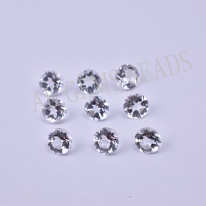 Natural 3mm White Crystal Quartz Faceted Round Gemstone, Crystal Quartz Semi Precious Calibrated Loose Gemstone Wholesale Factory Price