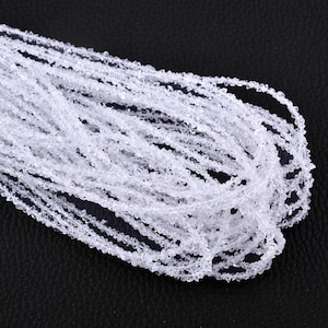 Natural Clear White Herkimer Diamond Quartz Nuggets Gemstone Beads Strand, 2-4mm Center Drilled White Herkimer Chips & Nuggets Rough Beads