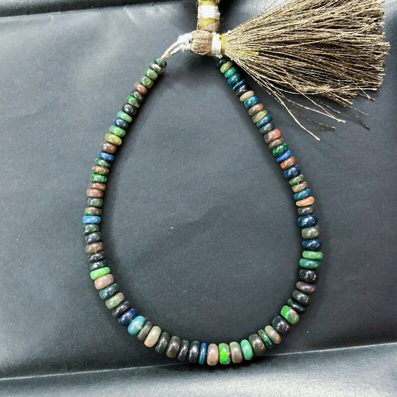 AAA Natural Ethiopian Black Opal Plain smooth Beads Strands wholesale Opal gemstone Smoked Opal Bead Ethiopian Welo Opal Black Opal Bead