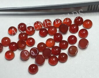 4mm Arancio naturale Corniola liscia rotonda loose Cabochon, AAA Corniola calibrato Flatback Gioielli facendo pietra all'ingrosso Cabochon Shop