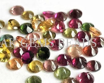Natural 2mm Multi Tourmaline Faceted Round Cut Loose Gemstone, Multi Tourmaline Faceted Jewelry Making Calibrated Gemstone Wholesale Price