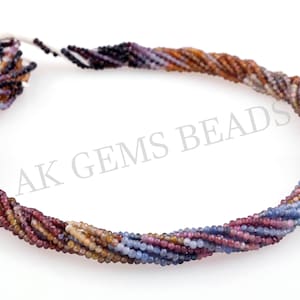 Tiny Multi Tundra Sapphire Faceted Rondelle Gemstone Beads Strand, Micro Tundra Jewelry Making Gemstone Necklace Bead Wholesale Price
