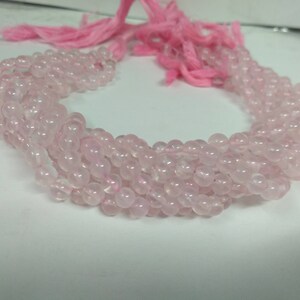 Natural Rose Quartz Round Smooth Gemstone Beads Strand, Pink Rose Quartz Jewelry Making Gemstone Necklace Beads Wholesale Factory Price