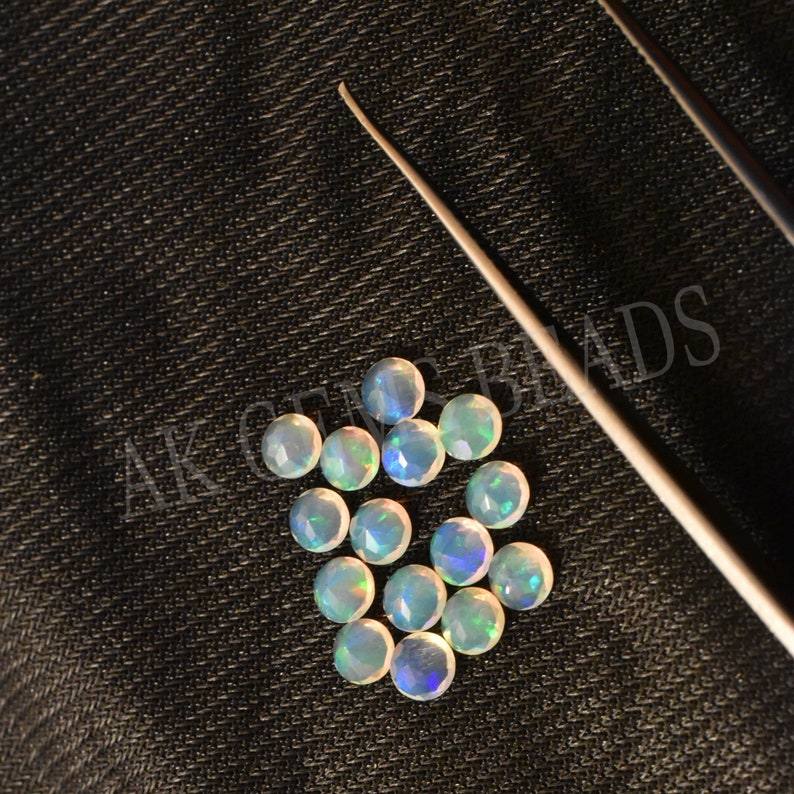 Natural Ethiopian Opal Stone Faceted Round Cut Gemstone-AK Gems Beads