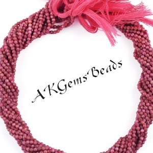 Tiny Red Rhodonite Rondelle Faceted Gemstone Beads Strands, Natural Micro Rhodonite Jewelry Making Wholesale Gemstone Beads For Factory