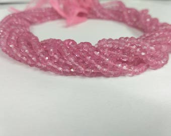 Lot of 5 Strand Pink Topaz Faceted Rondelle Gemstone Beads Strand, Natural Pink Topaz Jewelry Making Gemstone Necklace Beads Wholesale Price
