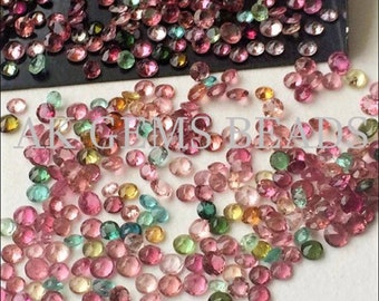 Natural 3mm Multi Tourmaline Faceted Round Calibrated Gemstone, Multi Tourmaline Round Jewelry Making Loose Gemstone Wholesale Factory Price