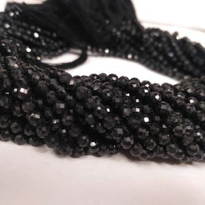 Lot of 5 Strands Black Spinel Faceted Round Balls Gemstone Beads Strand, Black Spinel Round Balls Jewelry Making Wholesale Gemstone Bead