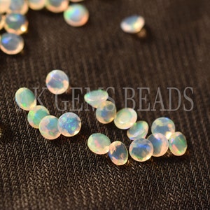 Natural Ethiopian Opal Stone Faceted Round Cut Gemstone-AK Gems Beads