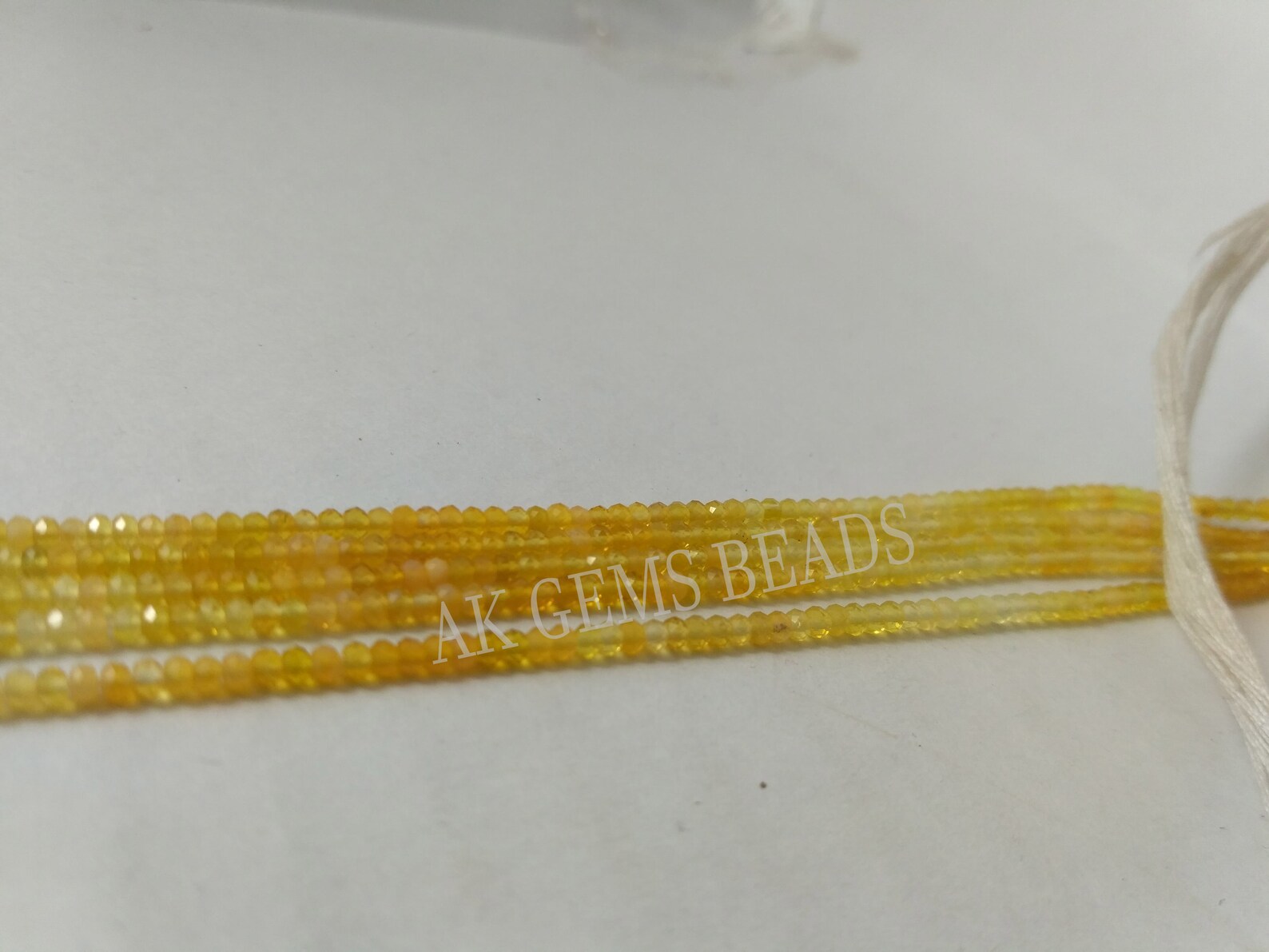 Micro Yellow Opal Shaded Faceted Rondelle Gemstone Beads Strand ...