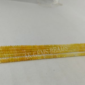 Micro Yellow Opal Shaded Faceted Rondelle Gemstone Beads Strand ...