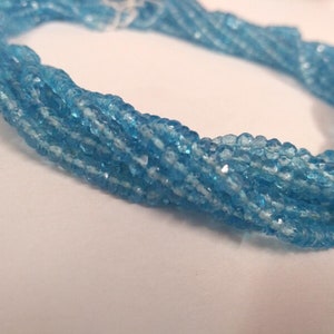 Sky Blue Topaz Faceted Rondelle Gemstone Beads Strand-AK Gems Beads