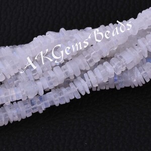 Rainbow Moonstone Square Heishi Smooth Gemstone Beads Strand, Natural Rainbow Moonstone Heishi Square Necklace Jewelry Making Stone Beads