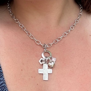 Silver Rustic Country Girl Charm Necklace