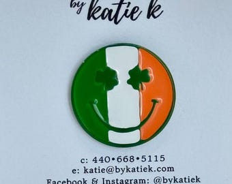 Irish Flag Shamrock Pin: St. Patrick's Day Enamel Pin