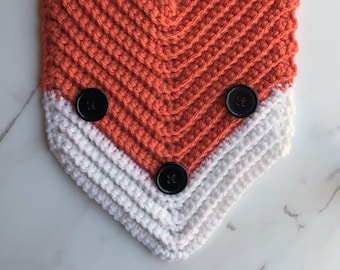 Crochet Fox Bib with Buttons