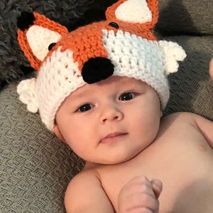 Crochet Fox Outfit Size 0-3 Months Instant Pattern Download image 5