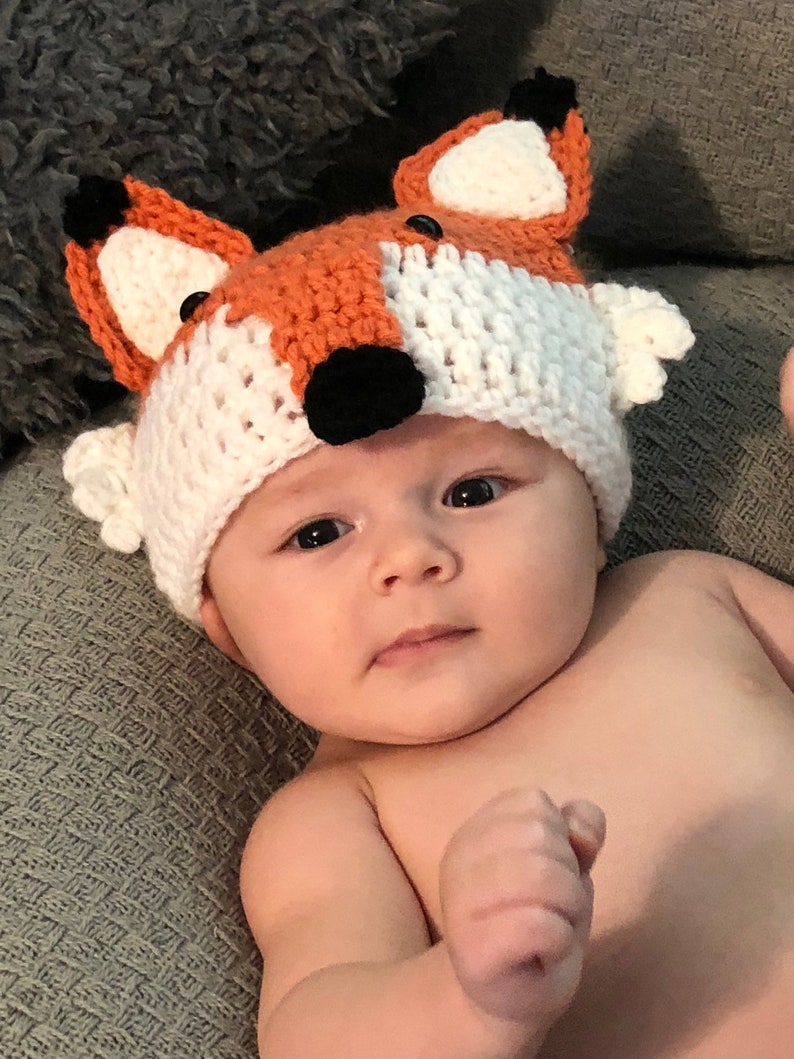Crochet Fox Outfit Size 0-3 Months Instant Pattern Download image 5