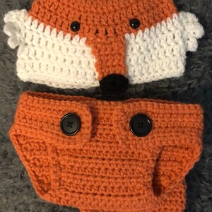 Crochet Fox Outfit Size 0-3 Months Instant Pattern Download image 2