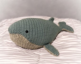 Crochet Amigurumi Whale Jumbo Stuffed Humpback Whale Toy