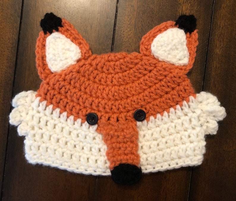 Crochet Fox Outfit Size 0-3 Months Instant Pattern Download image 8