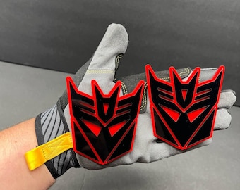 2xDecepticon Transformer Mask Car Fender Badge Emblem Custom MULTICOLOR Decal Acrylic Car Sport Offroad 4x4 Truck Safe Adhesive Install