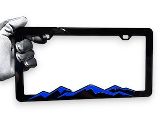 Marco para matrícula de coche de Great Mountains, cortado con láser, multicolor, 3D, personalizado, color montaña