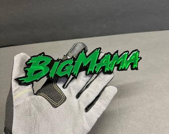 Big Mama Custom Text Car Grill Holder Name Emblem 3D Text Badge Trunk mount Customized Text Car-Safe Adhesive!