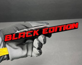 Custom 3D Text Black Edition Car Emblem (1PC) – Multicolor Acrylic Car Badge Decal Sport Offroad 4x4 Truck with Car-Safe Adhesive