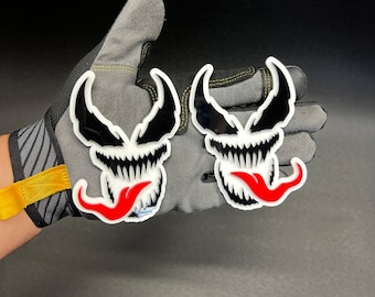 2x Venomous Face Auto Fender Abzeichen Emblem Benutzerdefinierte MULTICOLOR Abziehbild Acryl Auto Sport OffRoad 4x4 Truck Sicherer Klebstoff Anbringen