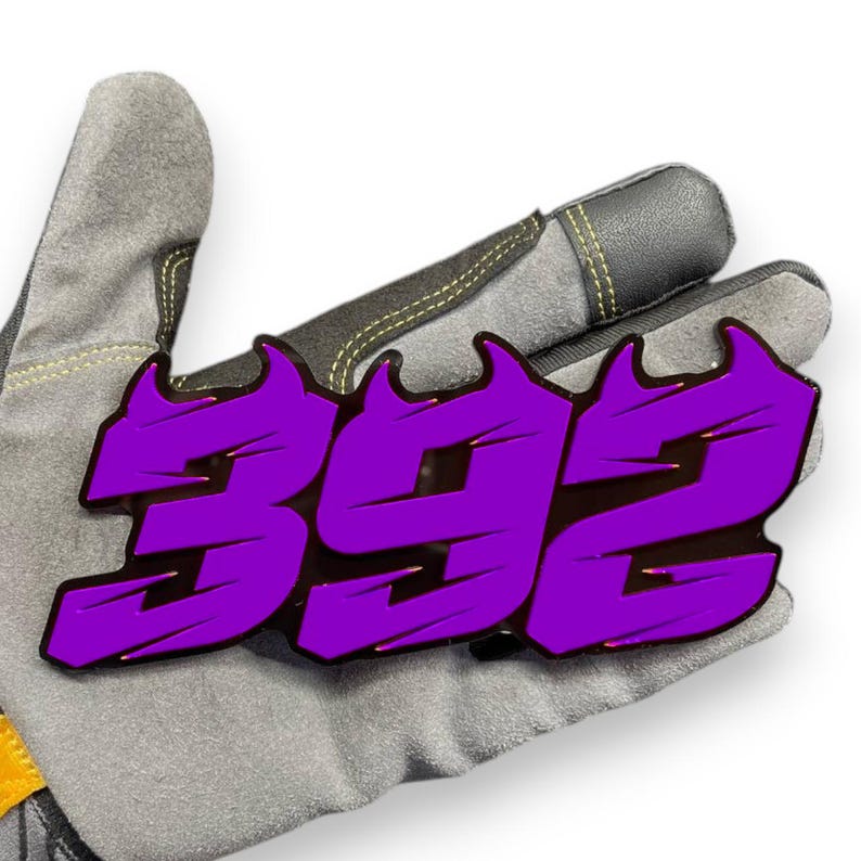 392 HORNS Multicolor 3D Car Fender Grill mount emblem Acrylic Badges | Peel & Sticker decal image 1