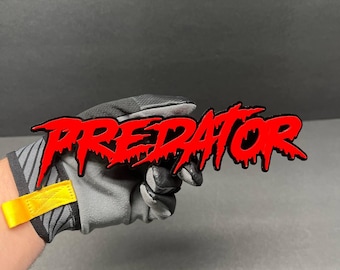 Custom 3D Text Predator Car Emblem (1PC) – Multicolor Acrylic Car Badge Decal Sport Offroad 4x4 Truck with Car-Safe Adhesive Easy Install