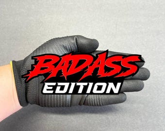 Benutzerdefinierte Text Bad Ass Edition 3D-Auto-Emblem (1 Stück) - Fender Badge Aufkleber Sport Off-Road 4x4 Truck