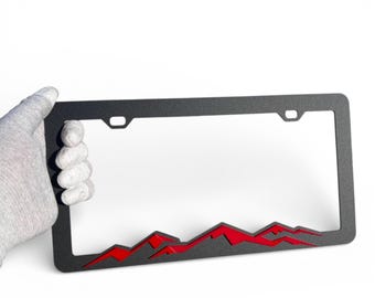 Personalisierte 3D Mountain Nummernschildrahmenhülle (einzelnes Schild)
