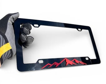 Custom 3D Mountain Nummernschildrahmen Cover Personalisiert (Einzelschild)