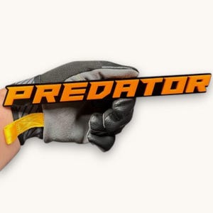 Predator anpassat 3D-textemblem: Bilgrill, bagageutrymmesmonteringsmärke (bil - säkert självhäftande)