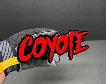 Custom 3D Text Aggressive COYOTE Car Emblem (1PC) – Multicolor Acrylic Car Badge Decal Sport Offroad 4x4 Truck with Car-Safe Adhesive