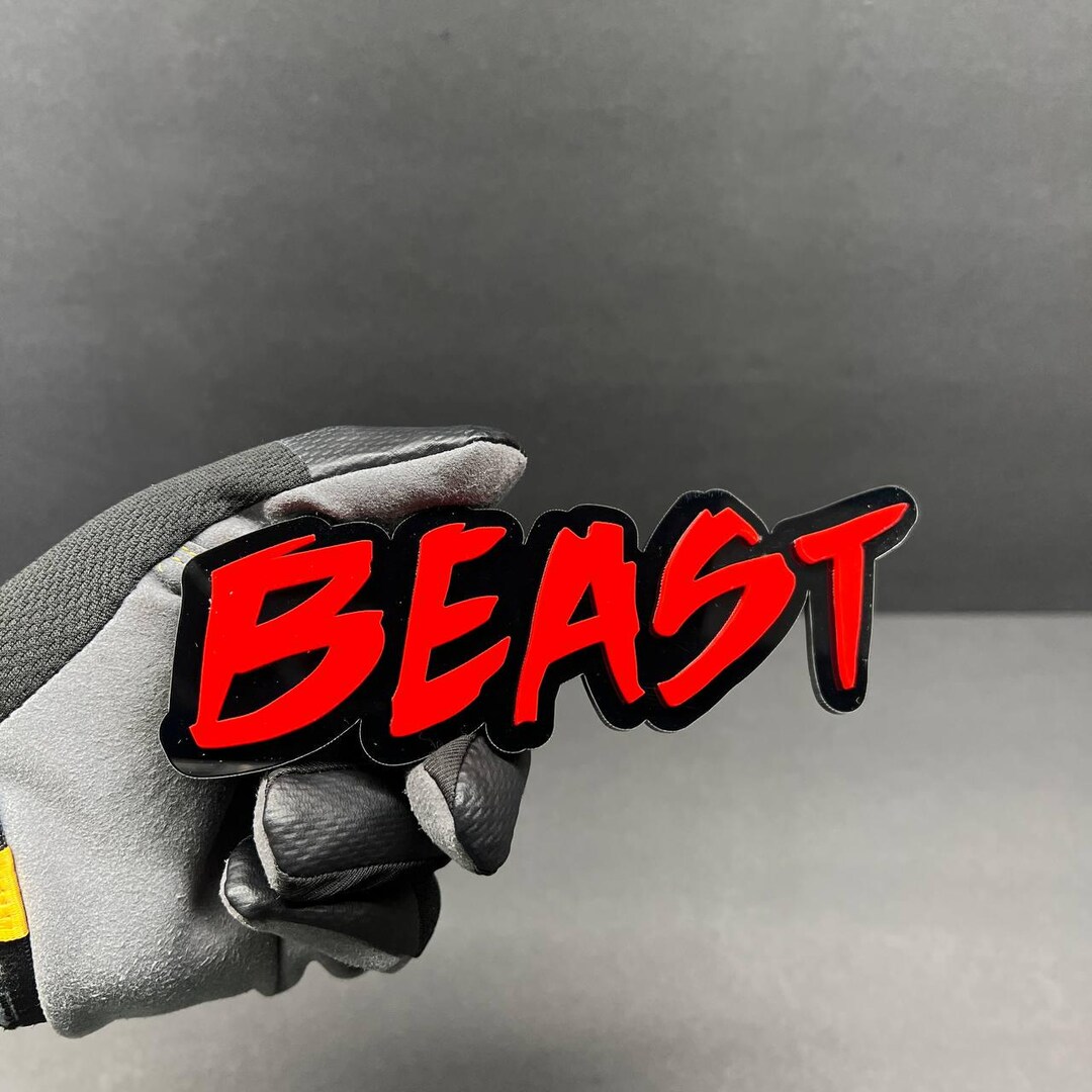 Custom 3D Text ANGRY BEAST Car Emblem (1PC) – Multicolor Acrylic Car ...