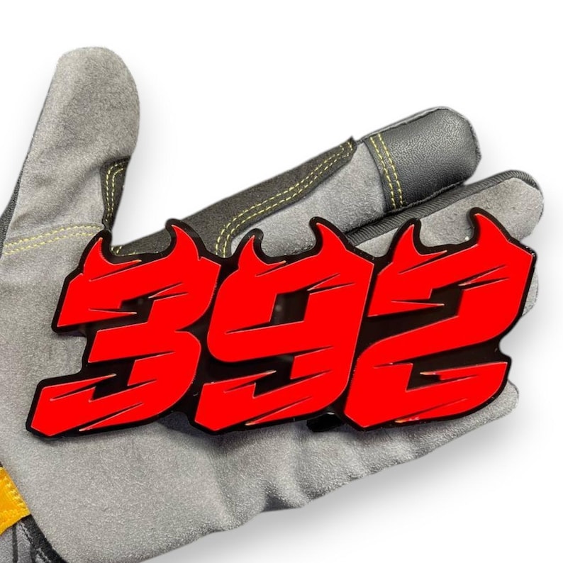 392 HORNS Multicolor 3D Car Fender Grill mount emblem Acrylic Badges | Peel & Sticker decal image 12