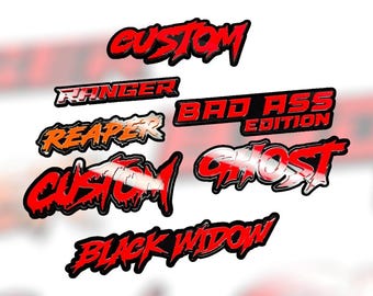 Custom Acrylic Car Name Emblem Text Badge - MULTI COLOR - Customized Text Name! Pick a Font, Size & Colors Car-Safe Adhesive