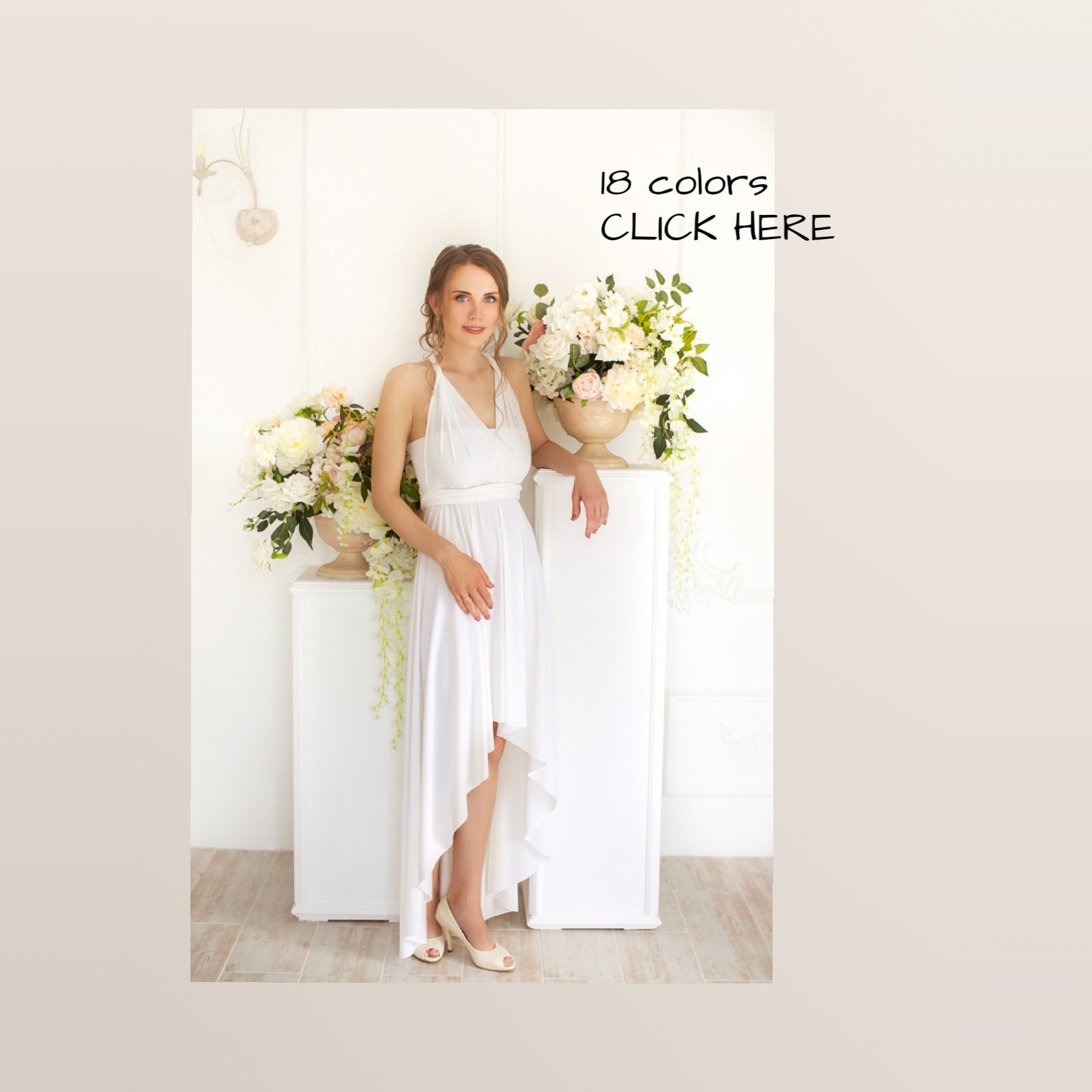 White Infinity Dress Multiway Wedding Guest Dress Convertible Etsy