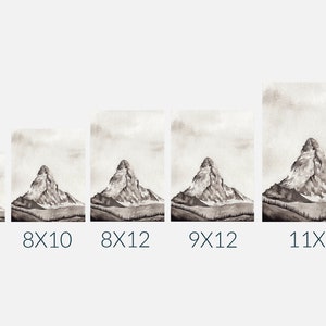 Grigio Acquerello Mountain Art Stampa Stampabile Mountain Wall Art Landscape Wall Art Mountain Painting Stampa Arte acquerello stampabile immagine 10