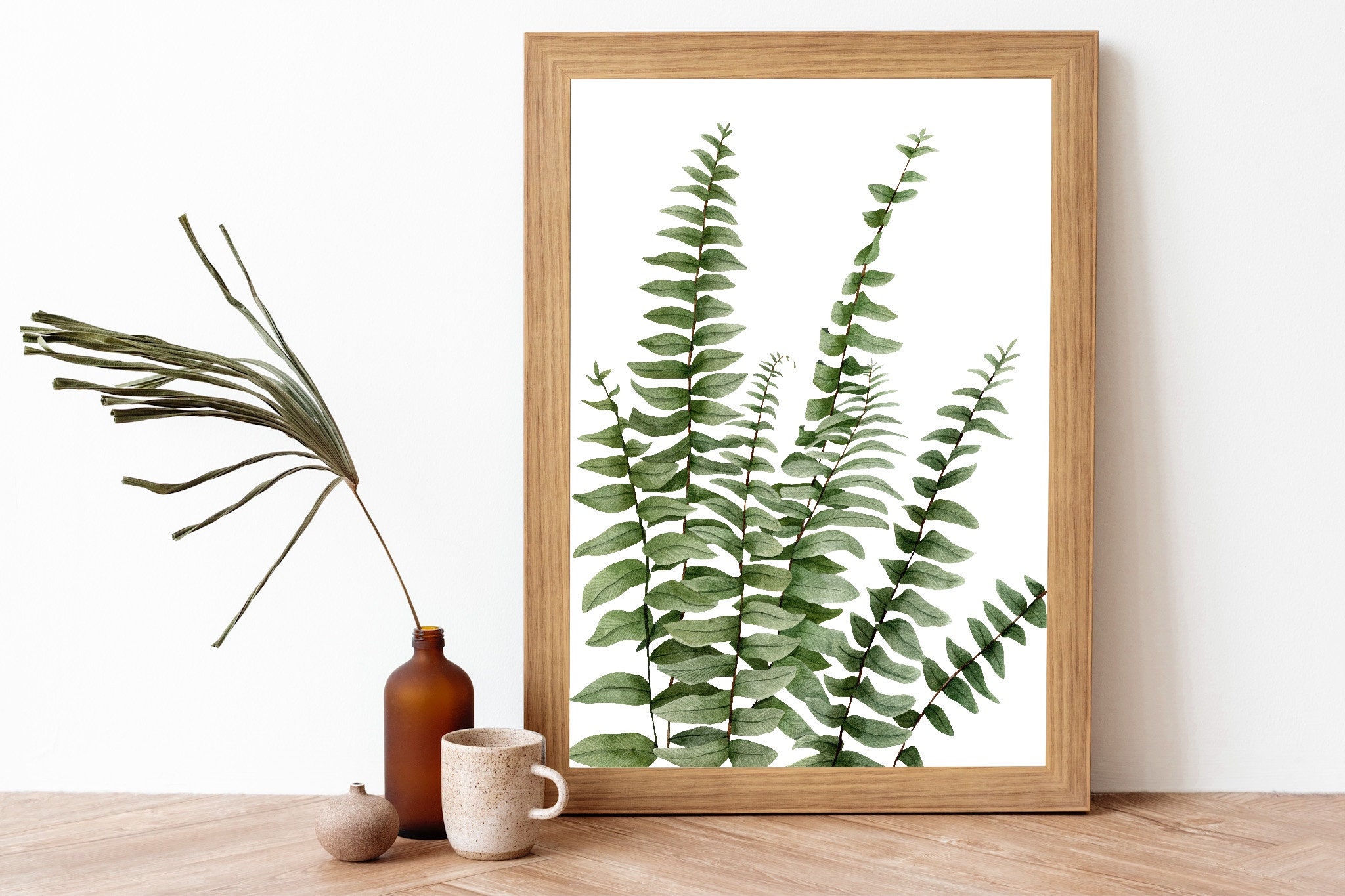 Aquarell Farn Botanische Druckbare Kunst Boston Farn Blätter Etsy