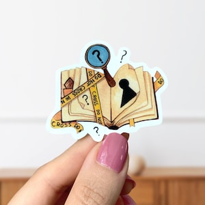 Mystery Book Genre Glossy Vinyl Diecut Sticker- Crime Thriller Theme Bookish Sticker- Book Lovers Gift- Mystery Lovers Book- Love Reading