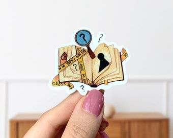 Mystery Book Genre Glossy Vinyl Diecut Sticker- Crime Thriller Theme Bookish Sticker- Book Lovers Gift- Mystery Lovers Book- Love Reading