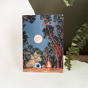 Blank Adventure Greeting Card- Wilderness Camping Starry Night Greeting Card-