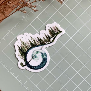 Nature Sticker Pack 3 Matte Vinyl Stickers Treble Clef Sticker Compass Sticker Moon Sticker Tree Sticker Wanderlust Stickers image 3